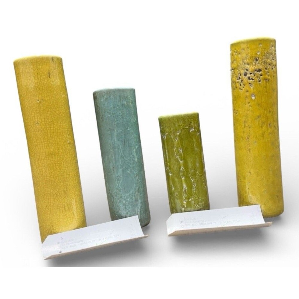 La-Z-Boy Ceramic Bud Vases Store Display Set of 4 Crackle Glaze Decor 189.00 Ret